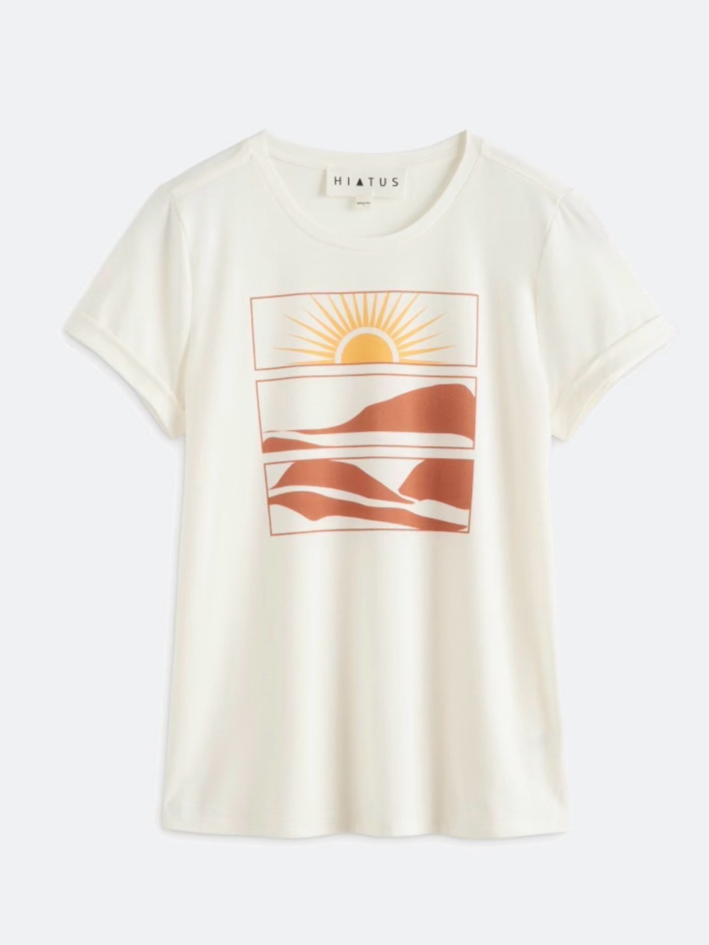 Hiatus Cream Graphic Tee with Orange Sunset Print from Stitch Fix